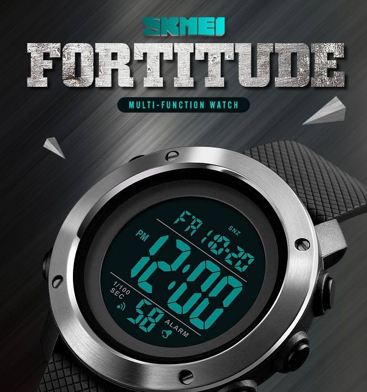 SKMEI Man Watch Outdoor sports Watch women watch altitude barometric compass pedometer stopwatch alarm compass 50M Waterproof electronic watch mountaineer Wrist Watch for Woman Fashion Digital Watch
