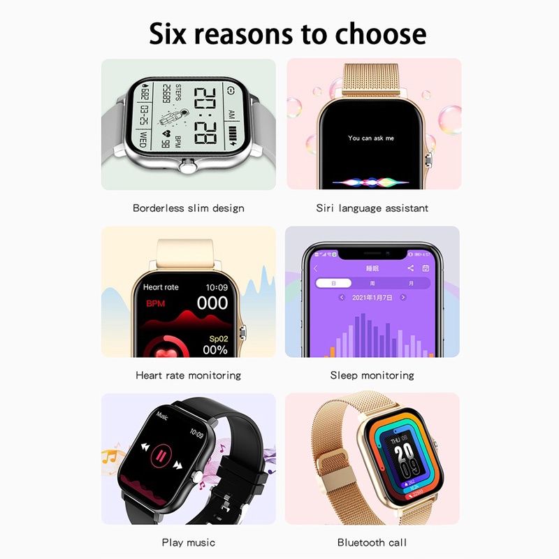 Man Watch Gold Smart watch 1.69'' Large-screen bluetooth call multi-sport pedometer sleep monitoring music playback Square smart watch Unisex watch Casual Sports Watch For Woman Wrist Watch for Man