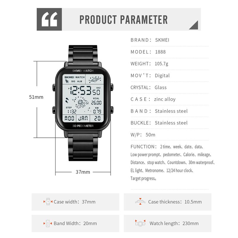 Men Watch Women Watches SKMEI Waterproof Gold Watch Silver Watch Fashion Digital Watch Wrist Watches Couple Watches Stainless steel strap Valentine's Day gift men's gifts ladies gifts Ladies Watch
