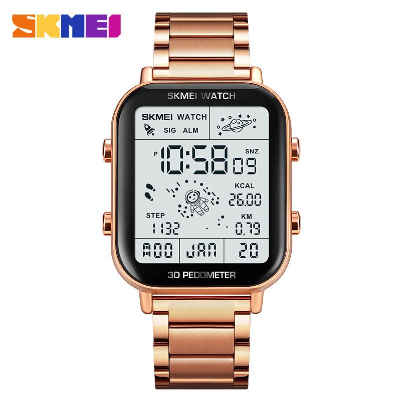 Men Watch Women Watches SKMEI Waterproof Gold Watch Silver Watch Fashion Digital Watch Wrist Watches Couple Watches Stainless steel strap Valentine's Day gift men's gifts ladies gifts Ladies Watch