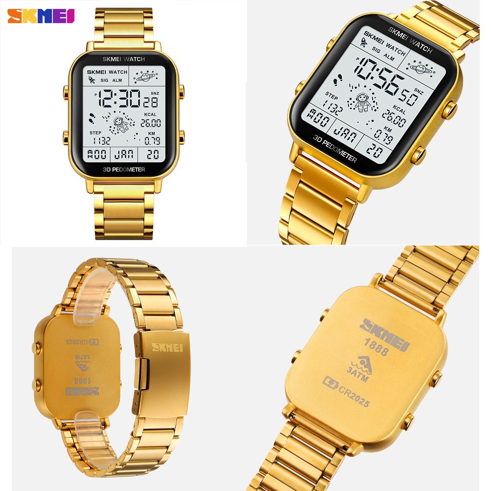 Men Watch Women Watches SKMEI Waterproof Gold Watch Silver Watch Fashion Digital Watch Wrist Watches Couple Watches Stainless steel strap Valentine's Day gift men's gifts ladies gifts Ladies Watch