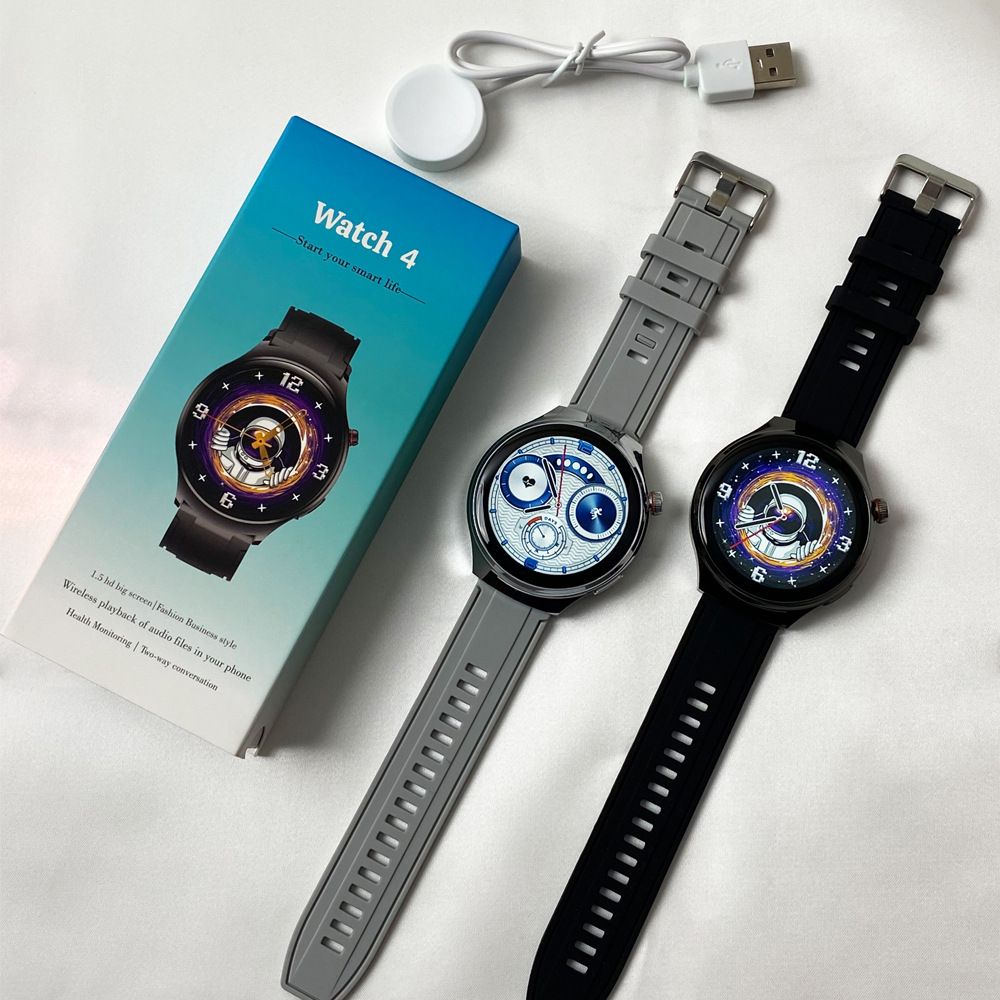 2024 man watch 4 HD round screen smart watch touch control Bluetooth call message reminder remote photography health heart rate monitoring multiple sports modes sports woman watch smart watch for man