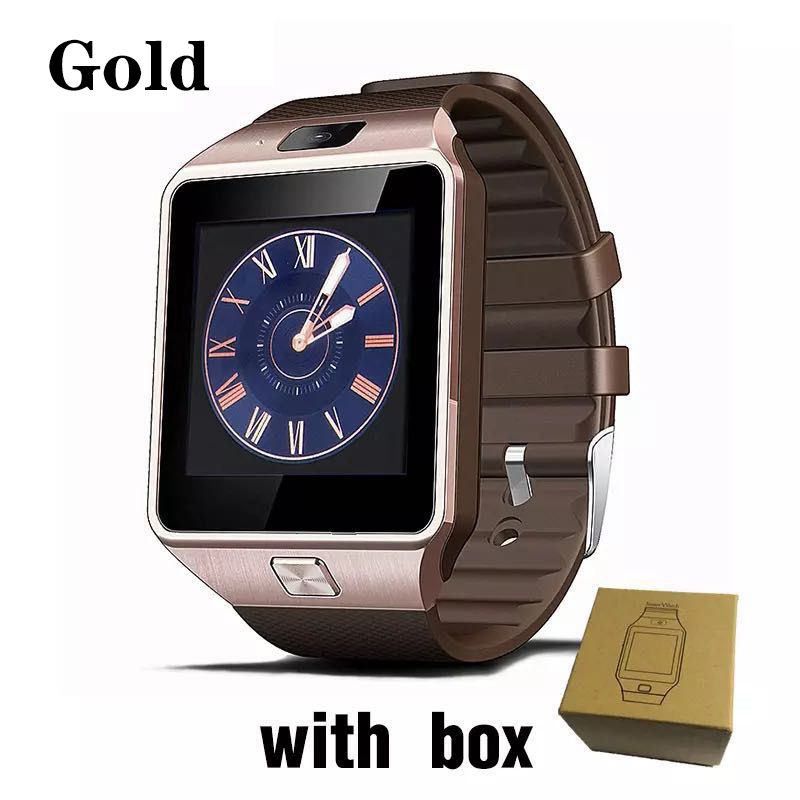 Bluetooth Smart Watch Phone with SIM Card Support TF card Android SmartWatch Phone Call Bracelet Watch for Android smart watch with sim slot smart watch for men sports watch smartwatch for woman DZ09-Gold