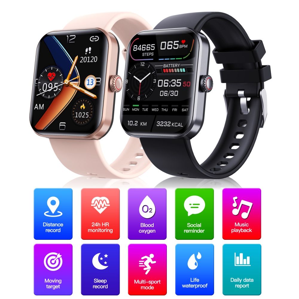 Smartwatches Men F57L smart watch Blood Glucose Sugar Oxygen Pressure Sports Watch Woman Smartwatch 1.91'' Screen Body Temperature Monitor minimalist watch for woman couple watches for IOS Android