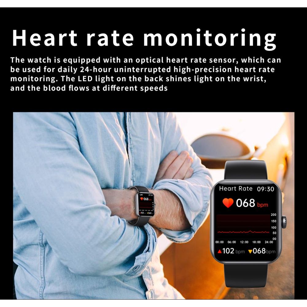 Smartwatches Men F57L smart watch Blood Glucose Sugar Oxygen Pressure Sports Watch Woman Smartwatch 1.91'' Screen Body Temperature Monitor minimalist watch for woman couple watches for IOS Android