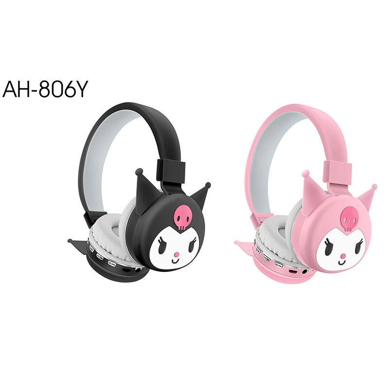 Wireless headset Headphone for kids girl 6D stereo sound Kuromi headset Sanrio cute cartoon children kids headset Bluetooth wireless earphones AH-806Y Bluetooth headset Bluetooth headphone for woman