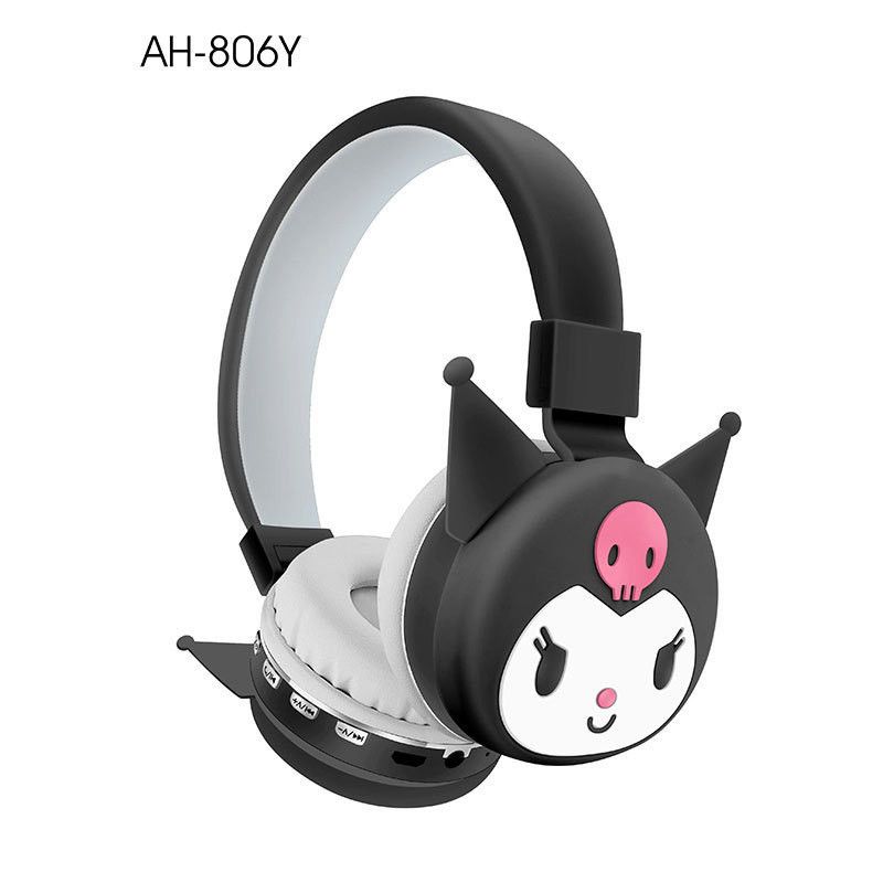 Wireless headset Headphone for kids girl 6D stereo sound Kuromi headset Sanrio cute cartoon children kids headset Bluetooth wireless earphones AH-806Y Bluetooth headset Bluetooth headphone for woman