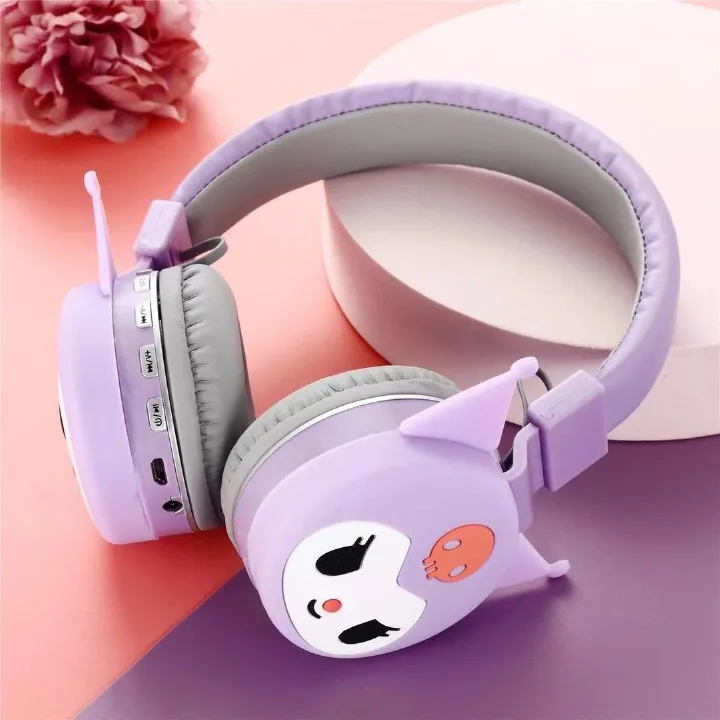 Wireless headset Headphone for kids girl 6D stereo sound Kuromi headset Sanrio cute cartoon children kids headset Bluetooth wireless earphones AH-806Y Bluetooth headset Bluetooth headphone for woman