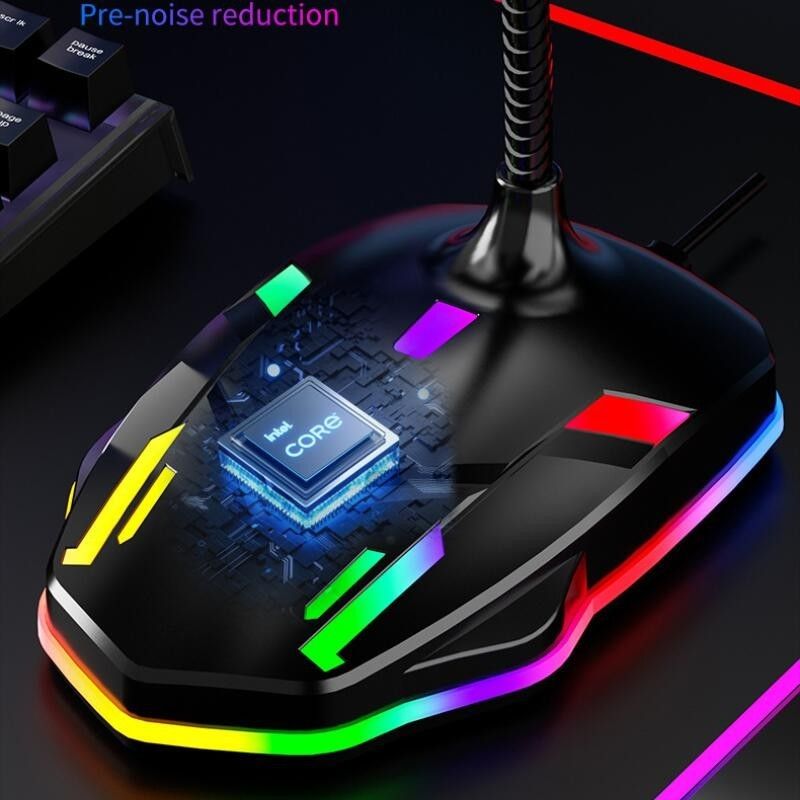 Computer Microphone USB wired microphone Esports gaming microphone with RGB Light Game Desktop broadcast Noise canceling microphone Conference Condenser singing KTV live Recording Microphone M9