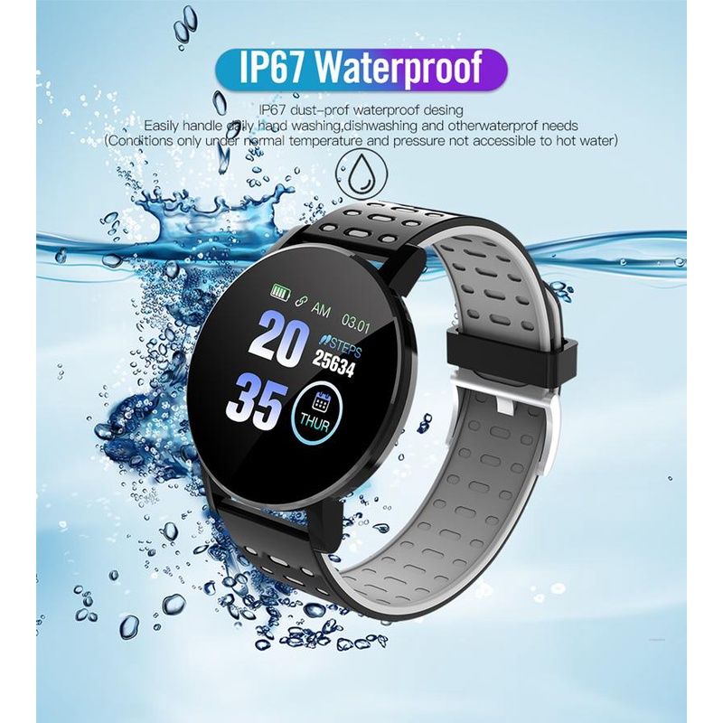 119Plus Smart Watch Bluetooth Fitness Tracker Heart Rate Monitor Sport Watch BLOOD PRESSURE Monitoring Smartwatches for men smart watch for woman Smart Band For Android IOS Smart Phones Unisex watch