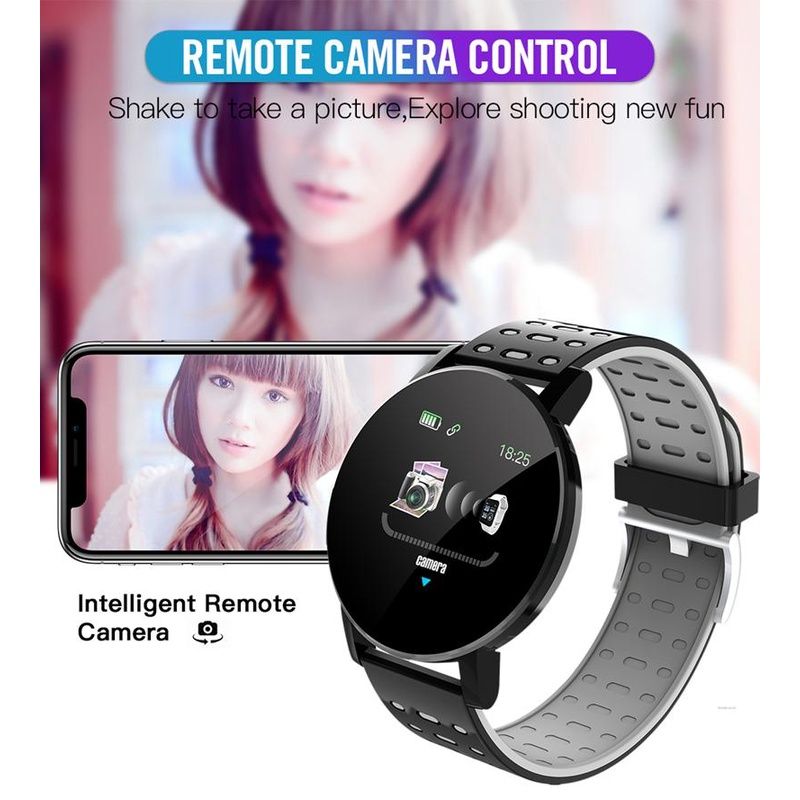 119Plus Smart Watch Bluetooth Fitness Tracker Heart Rate Monitor Sport Watch BLOOD PRESSURE Monitoring Smartwatches for men smart watch for woman Smart Band For Android IOS Smart Phones Unisex watch