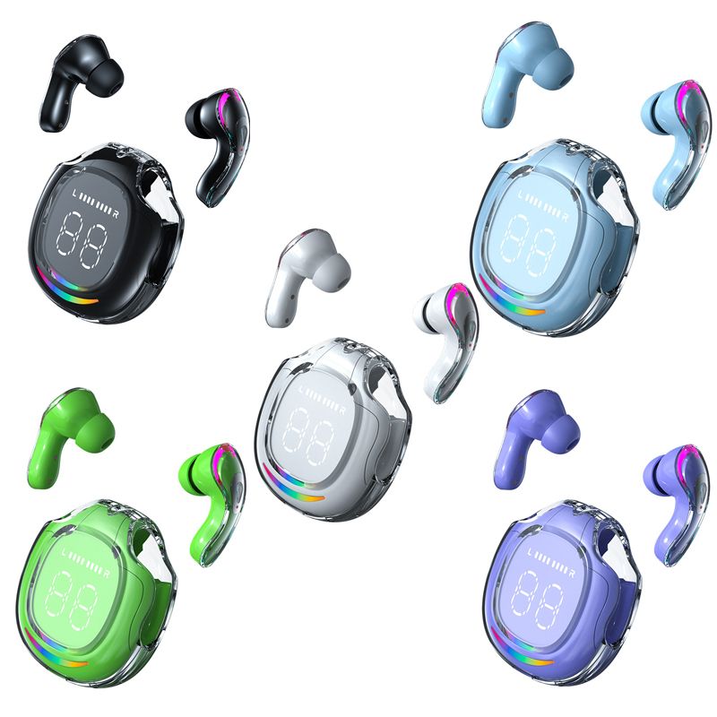 2024 New wireless bluetooth earphones TWS airpods wireless earphone Space capsule digital display breathing light Music earphone gaming earphones headphones bluetooth air 40 IOS iphone Android earpods