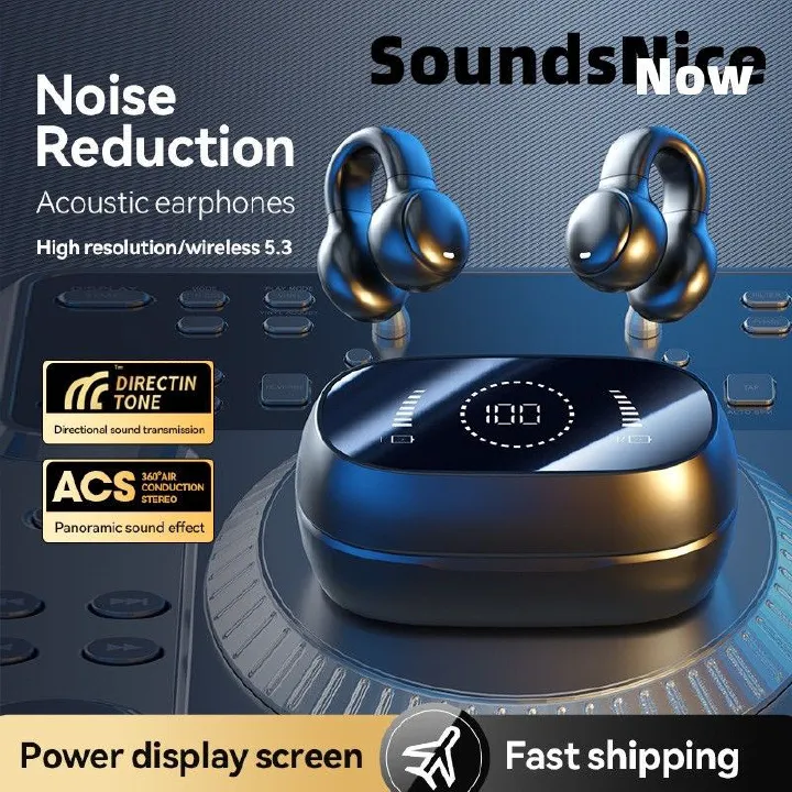 wireless earphone M47 TWS earphones bluetooth wireless Gaming Bluetooth Headset LED Digital Display HD Noise Reduction Headset Earclip Bone Conduction Wireless Headphone Earbuds for iPhone Android