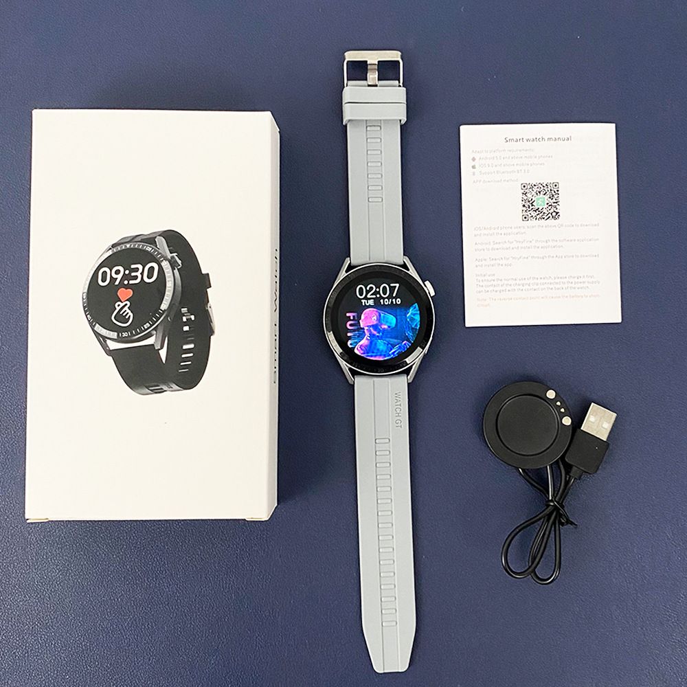 WH8-B Men Smart Watch 1.32'' Round Watch Waterproof Smart Touch Control smartwatches GT3 Fashion Casual Sports Watch Digital Watch Bluetooth Call Watch Support IOS Android Watch with Magnetic charger