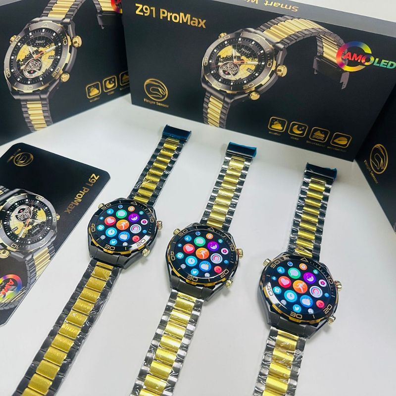 Smart watch Z91 pro max extraordinary master smart Bluetooth call watch AMOLED LED screen heart rate monitoring sleep monitoring sports bracelet Stainless Steel Band Gold smart Watch for men woman