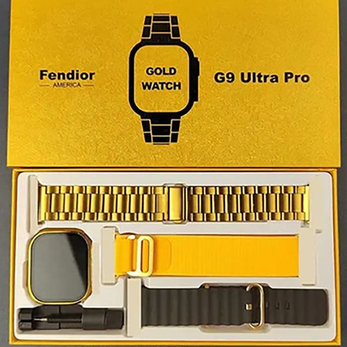 G9 Ultra Pro Men Smart Watch with 3 bands casual sports business Smartwatches 49MM HD display Square watch Digital Watch touch control NFC Bluetooth Call gold watch for Men Woman with Magnetic charger