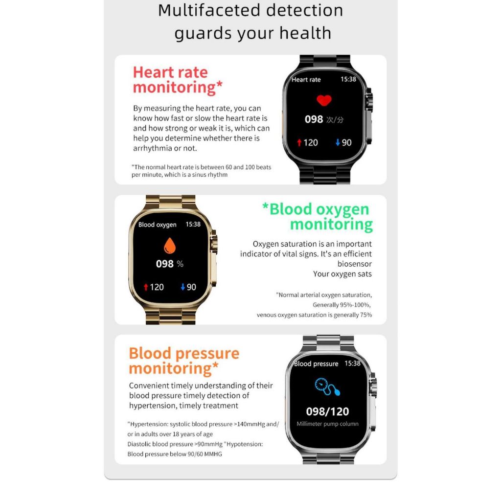 G9 Ultra Pro Men Smart Watch with 3 bands casual sports business Smartwatches 49MM HD display Square watch Digital Watch touch control NFC Bluetooth Call gold watch for Men Woman with Magnetic charger