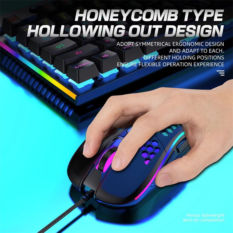 USB Mouse Wired Gaming Mouse Mechanical Mice USB Luminous Light Mouse 7200DPI Adjustable Optical Gamer Mice for PC Computer ergonomic mouse Black White Color Esports gaming mouse