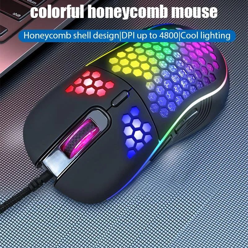 USB Mouse Wired Gaming Mouse Mechanical Mice USB Luminous Light Mouse 7200DPI Adjustable Optical Gamer Mice for PC Computer ergonomic mouse Black White Color Esports gaming mouse