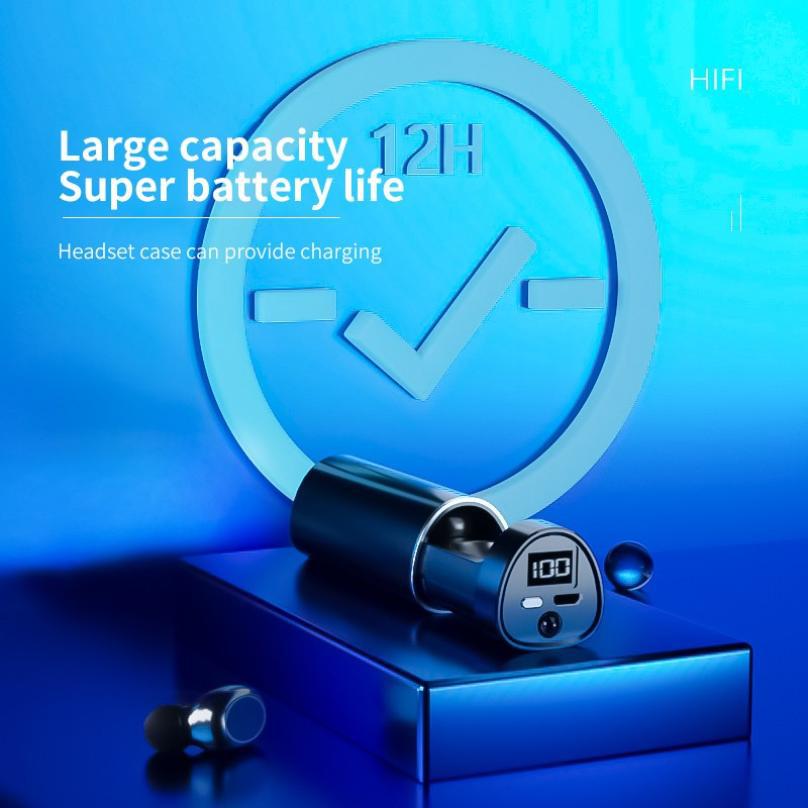 Aloking Earbuds N21 TWS Bluetooth Wireless earphone in-ear Gaming earbuds Touch Control Noise reduction 9D Stereo Headset earphone Bluetooth earphone wireless headphone Waterproof Music earpods iPhone