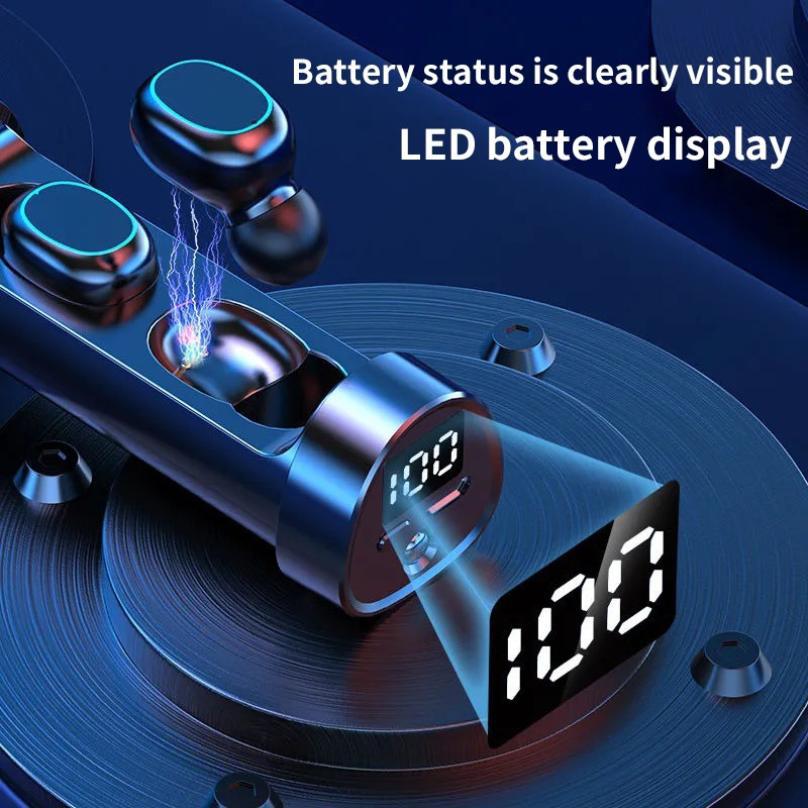 Aloking Earbuds N21 TWS Bluetooth Wireless earphone in-ear Gaming earbuds Touch Control Noise reduction 9D Stereo Headset earphone Bluetooth earphone wireless headphone Waterproof Music earpods iPhone