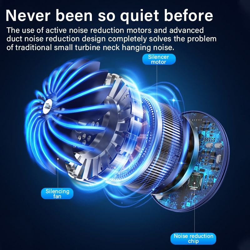 4000mAh USB rechargeable neck fan cooler portable neck fan strong wind 5 speeds neck electric fan for kids girl small fan ultra-long endurance strong cold air Quiet neck fan USB portable cooling fan