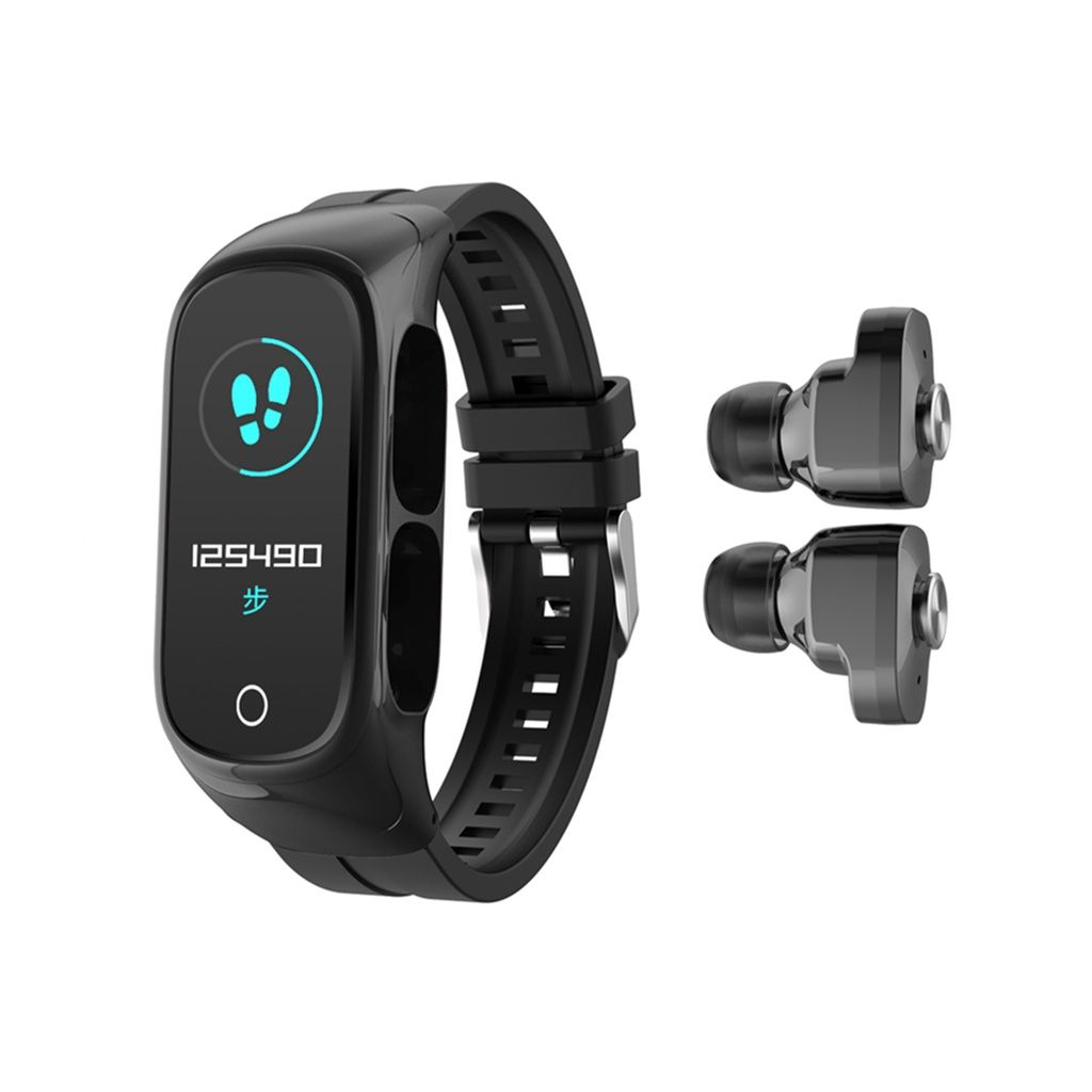 Fashion N8 Smart Watch built in earphones 2 In1 Wireless Bluetooth Earphones men woman smartwatches Bracelet wristband Fashion men watch Fitness Tracker earpods Headset For Men Women wireless Earphone