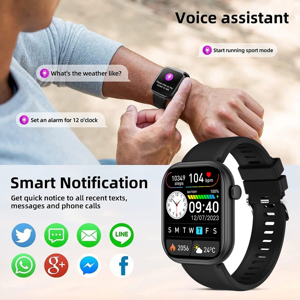 G20 Smart Watch Waterproof Full Touch Golden Men Women's Bracelet Large Screen 2.01'' Sports Tracker Bluetooth Watch SOS Heart Rate Health G20 Watch GT Clock Handfree Siri Man Girl Smartwatches Y13