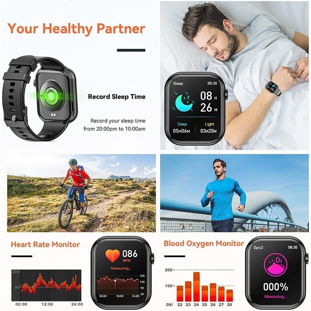 G20 Smart Watch Waterproof Full Touch Golden Men Women's Bracelet Large Screen 2.01'' Sports Tracker Bluetooth Watch SOS Heart Rate Health G20 Watch GT Clock Handfree Siri Man Girl Smartwatches Y13