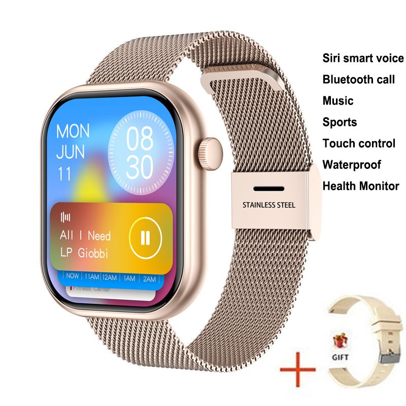 G20 Smart Watch Waterproof Full Touch Golden Men Women's Bracelet Large Screen 2.01'' Sports Tracker Bluetooth Watch SOS Heart Rate Health G20 Watch GT Clock Handfree Siri Man Girl Smartwatches Y13