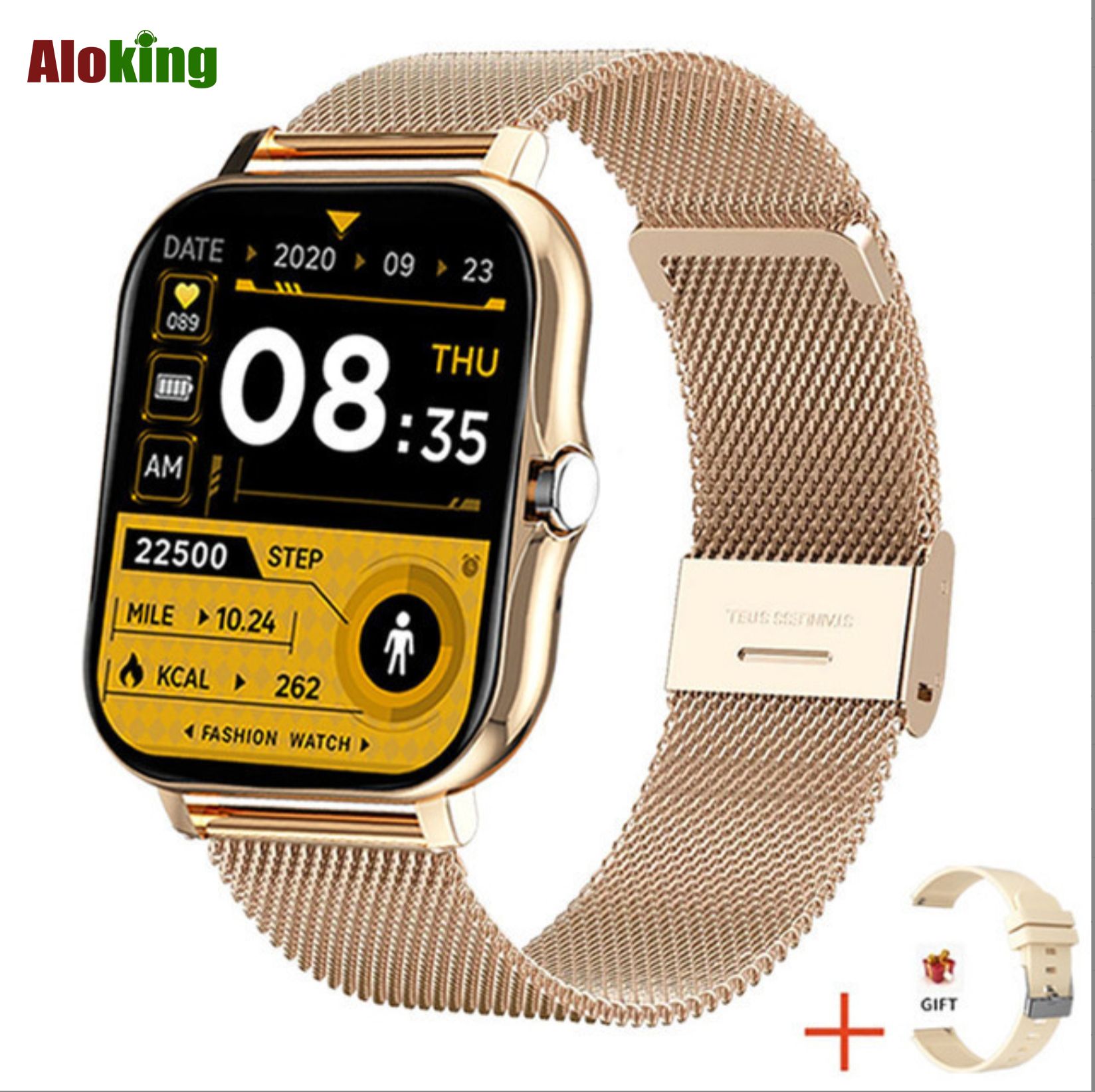 G20 Smart Watch Waterproof Full Touch Golden Men Women's Bracelet Large Screen 2.01'' Sports Tracker Bluetooth Watch SOS Heart Rate Health G20 Watch GT Clock Handfree Siri Man Girl Smartwatches Y13