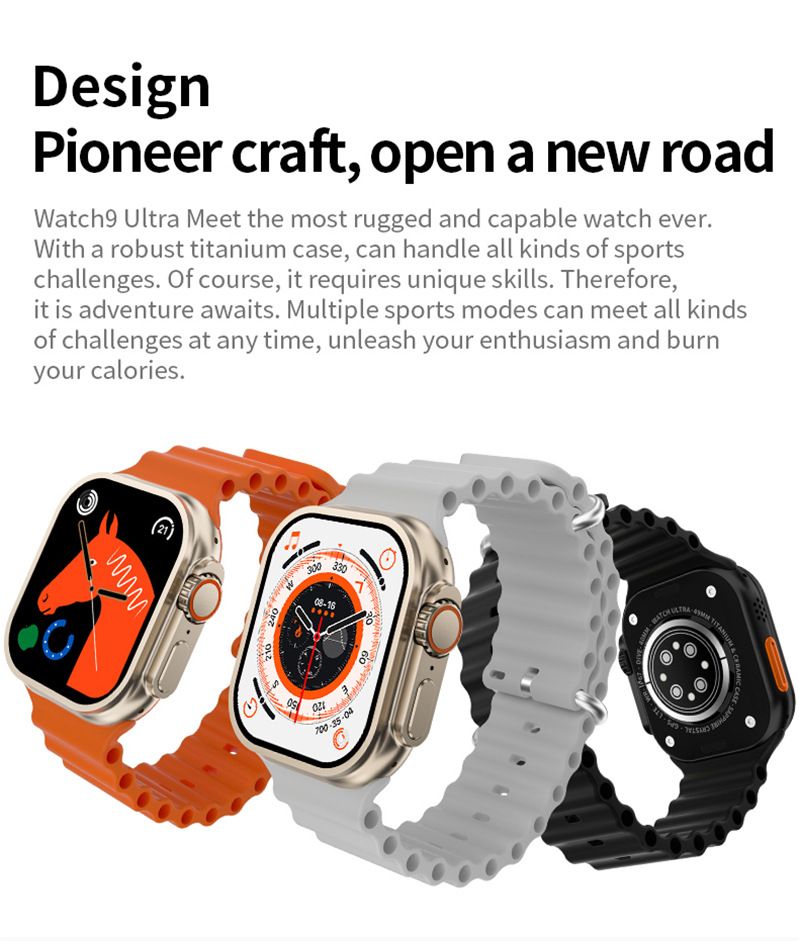 S9 Watch9 Ultra Smart Watch Bluetooth Call Touch Control Healthy Heart Rate Sleep Monitoring Sports Smart Watch 9 Ultra for Android Men smart watch woman wristwatch smartwatches for men Unisex watch