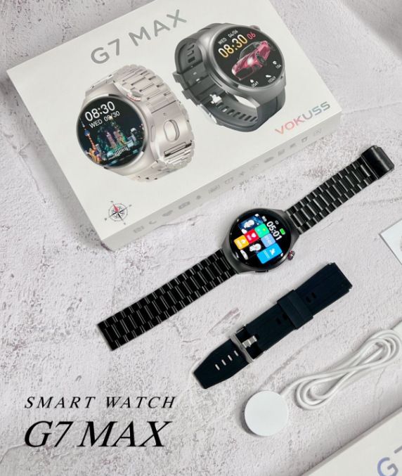 Men's Smart Watch G7 MAX with 2 bands Support NFC Alipay Steel 1.53'' HD Round Screen Smartwatch For Woman Heart Rate Fitness Tracking Couple Smart Watch Android IOS Bluetooth Waterproof smart Watches