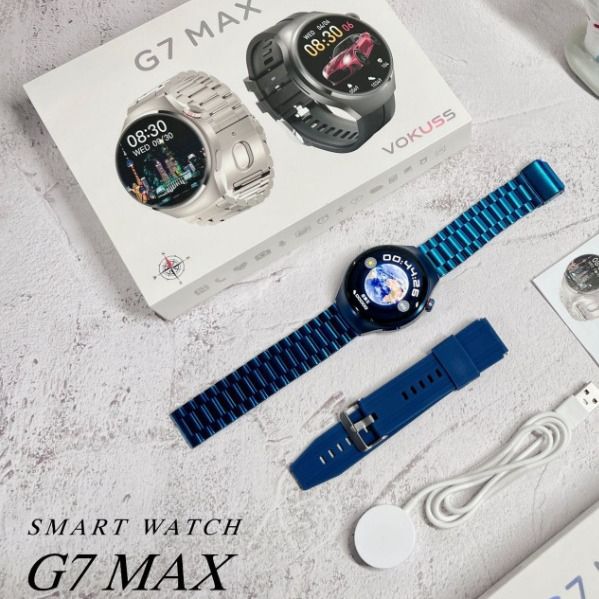 Men's Smart Watch G7 MAX with 2 bands Support NFC Alipay Steel 1.53'' HD Round Screen Smartwatch For Woman Heart Rate Fitness Tracking Couple Smart Watch Android IOS Bluetooth Waterproof smart Watches