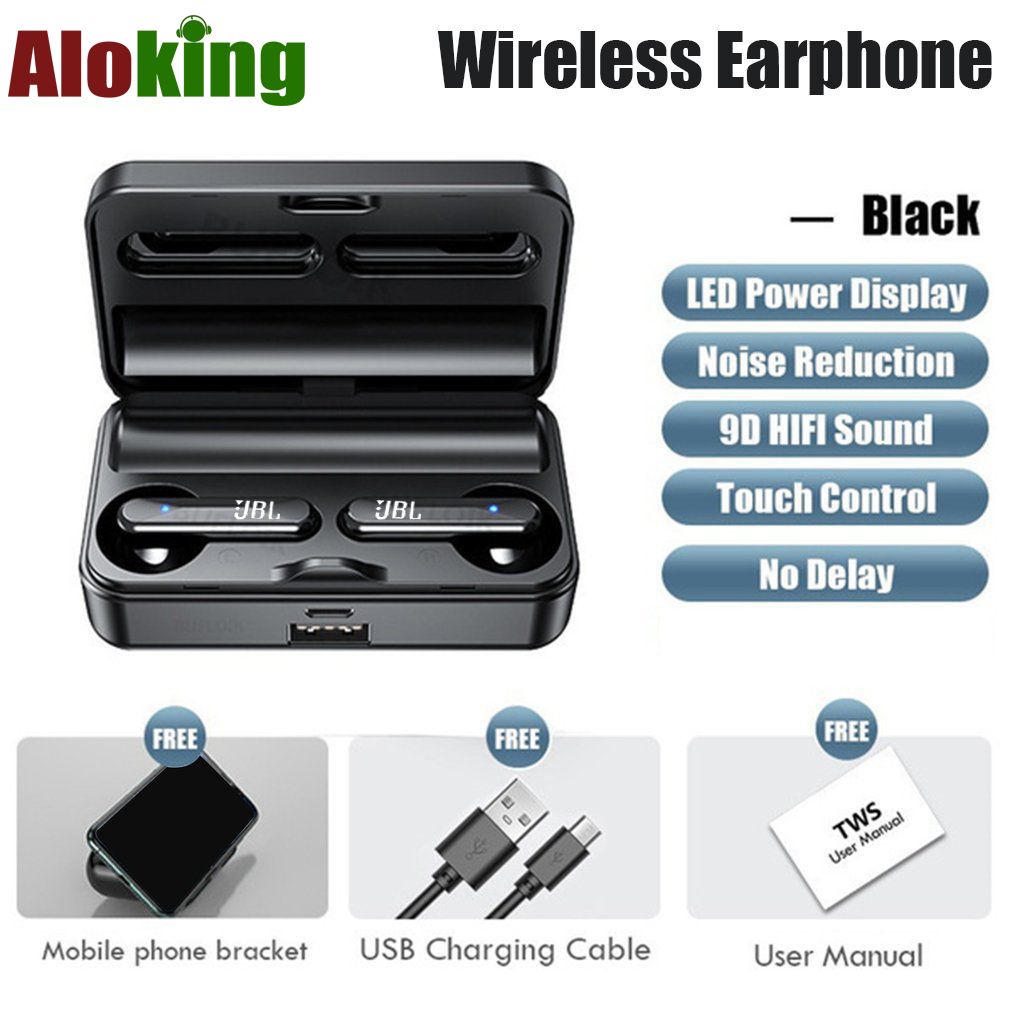 S20 TWS in-ear Bluetooth Wireless earphones Gaming earphone stereo Headset Touch Control Noise reduction LED Display HIFI Stereo Earbuds Headphone Bluetooth earphone Waterproof Music earpods airpod