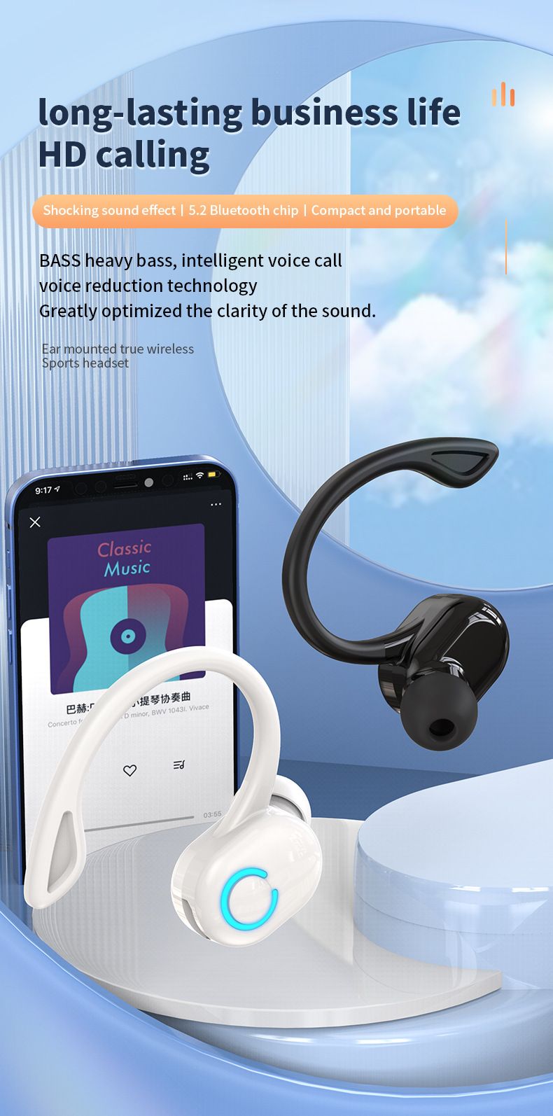 Aloking Bluetooth earphone S10 Wireless Earphone Single ear Touch Control Mini Microphone Handsfree HIFI Surround Stereo Waterproof Headset headphones sport runnwireless earbud earpod iPhone Android
