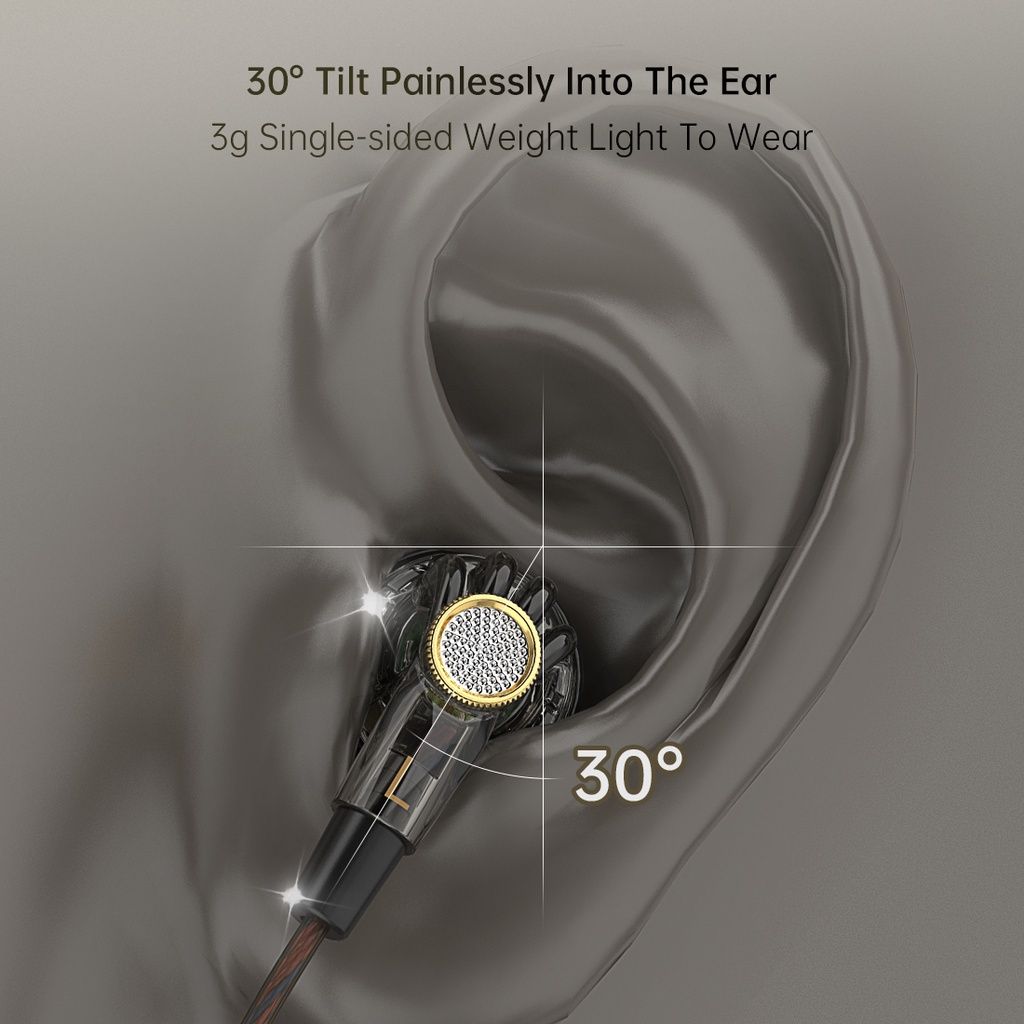 Aloking QKZ MDR Earbuds On Ear Headphones Wire Control Earplug wire-controlled music earphone with microphone monitoring earphone 16mm dynamic flat-head subwoofer headphone earplug for Android Windows