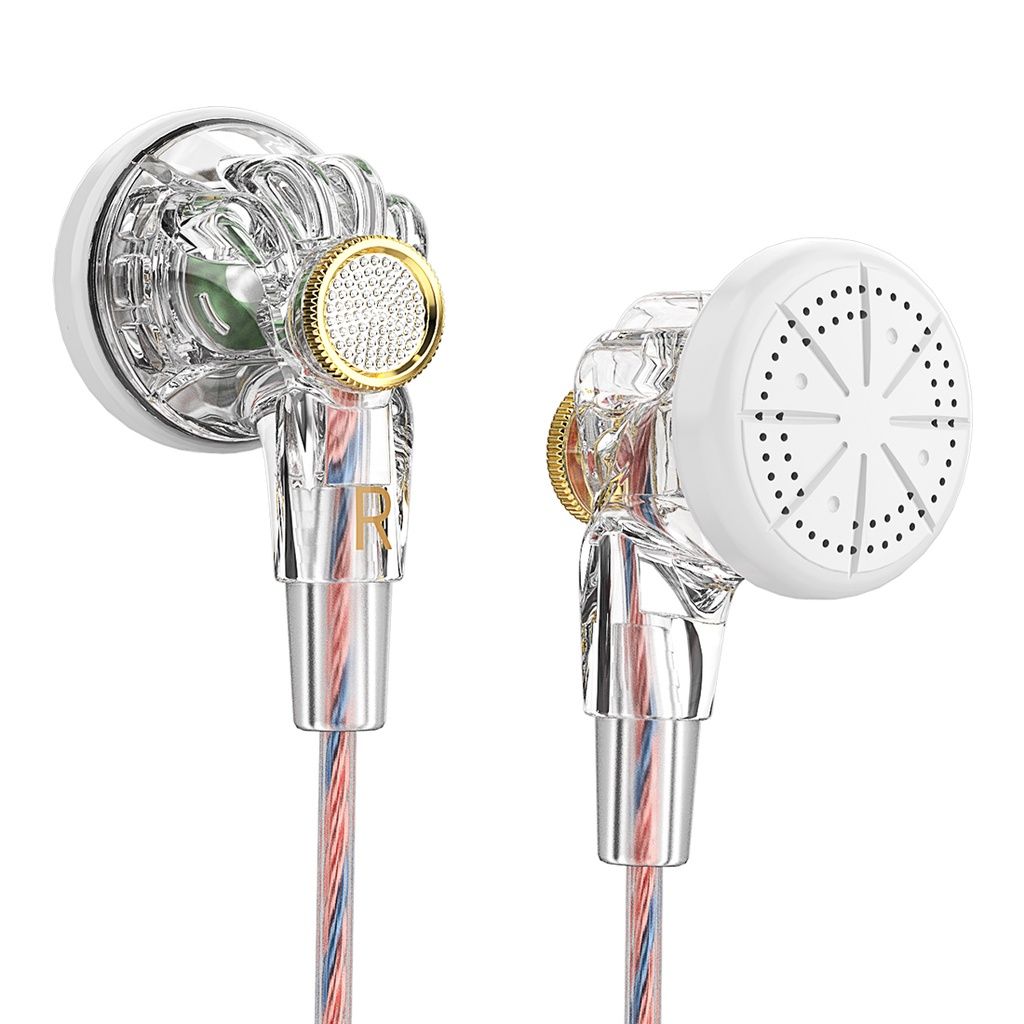 Aloking QKZ MDR Earbuds On Ear Headphones Wire Control Earplug wire-controlled music earphone with microphone monitoring earphone 16mm dynamic flat-head subwoofer headphone earplug for Android Windows