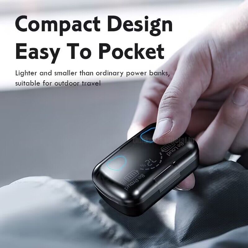 Aloking M10 TWS Wireless Headset Bluetooth 9D Waterproof Microphone Bluetooth Earphones Wireless Earbuds earpods Wireless Earphone Gaming earpods Bluetooth Headset Earpods for IOS iPhone Android