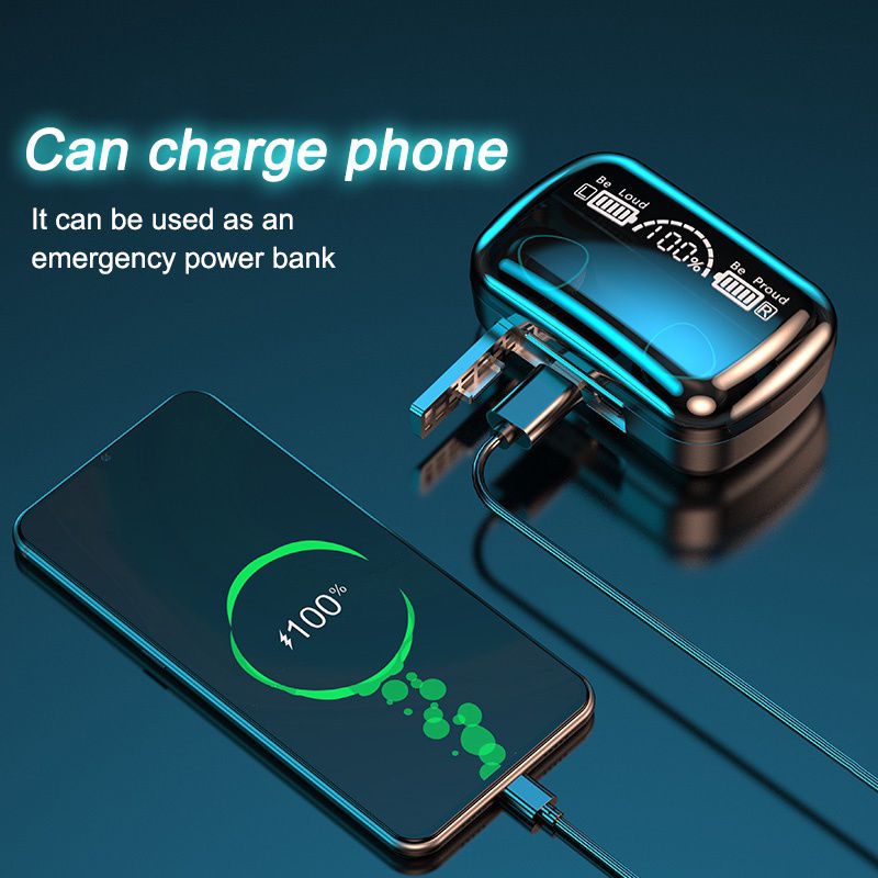 Wireless Earbuds TWS M10 Aloking True wireless headset in-ear gaming headphone Bluetooth wireless Earphone Touch control LED display HiFi super bass Noise Canceling Waterproof wireless earpods for men