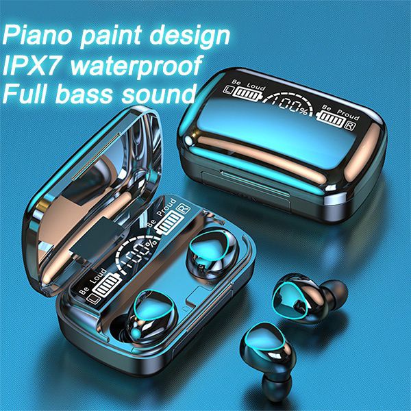 Wireless Earbuds TWS M10 Aloking True wireless headset in-ear gaming headphone Bluetooth wireless Earphone Touch control LED display HiFi super bass Noise Canceling Waterproof wireless earpods for men
