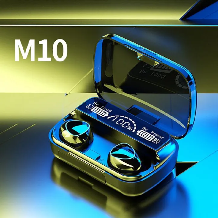 Wireless Earbuds TWS M10 Aloking True wireless headset in-ear gaming headphone Bluetooth wireless Earphone Touch control LED display HiFi super bass Noise Canceling Waterproof wireless earpods for men