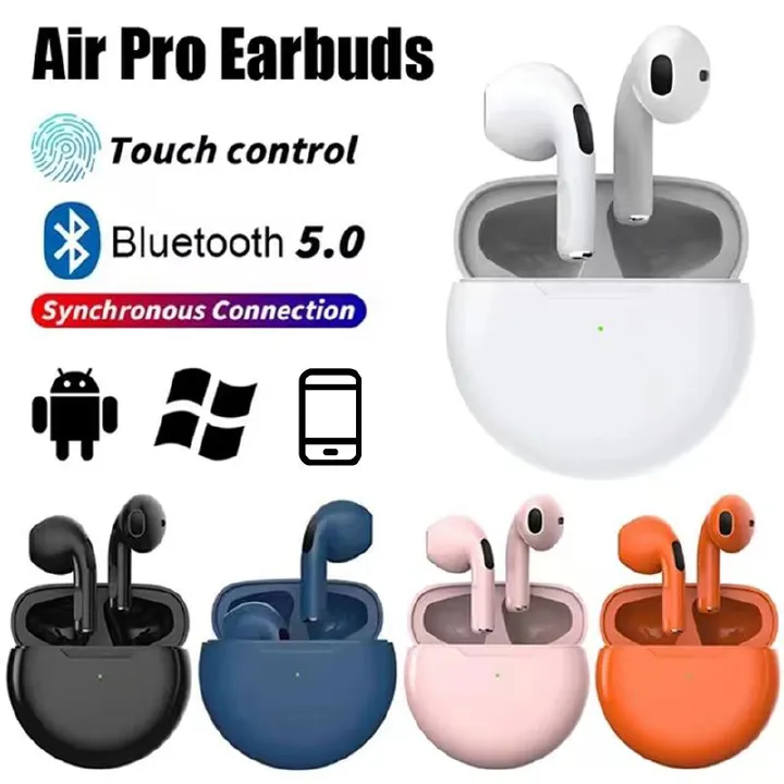 Air Pro 6 TWS bluetooth earphone with Microphone wireless Headset Wireless Headphones Fone Bluetooth Sport Run to Apple iPhone Pro6 Earphones True wireless earbuds gaming headphone airpod earpods