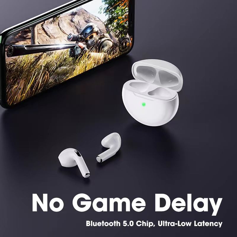 Air Pro 6 TWS bluetooth earphone with Microphone wireless Headset Wireless Headphones Fone Bluetooth Sport Run to Apple iPhone Pro6 Earphones True wireless earbuds gaming headphone airpod earpods