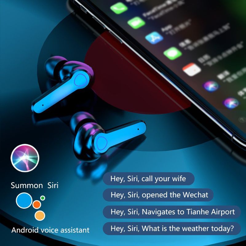 M19 Earpods wireless earphone With Light TWS Wireless LED Bluetooth Earphone Digital Display Touch Emergency Power Bank Headset Noise-cancelling In-ear 9D Stereo Gaming Wireless Headphones with Mic