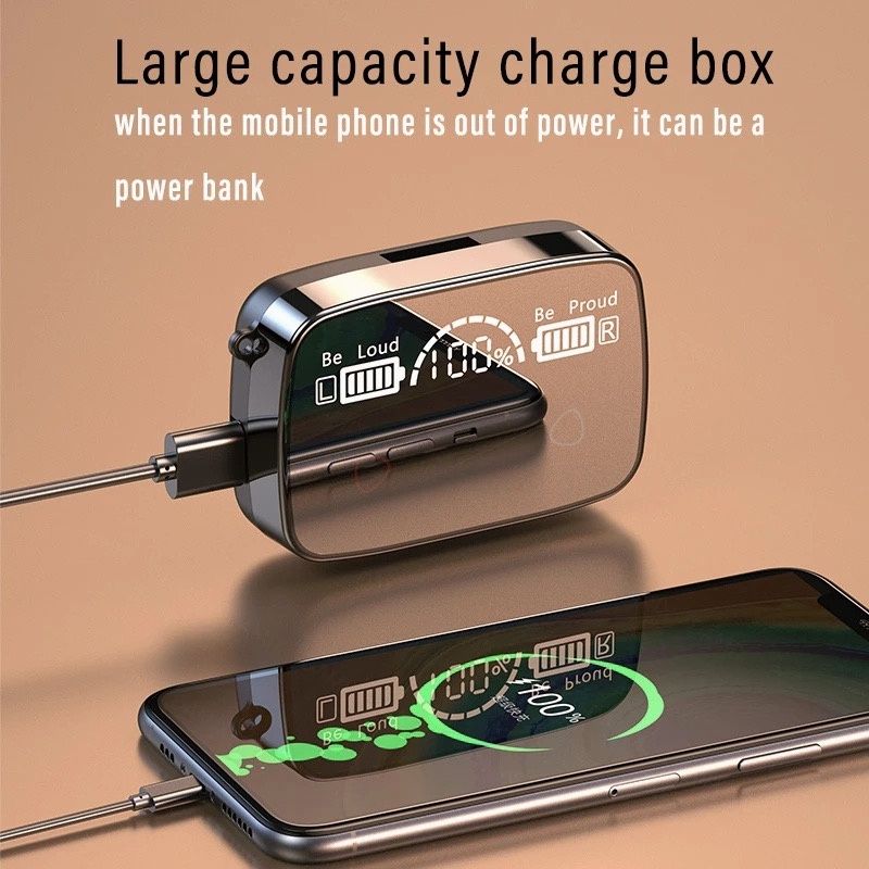 Bluetooth Wireless Earbud M19 TWS wireless Earphone Flashlight LED Display waterproof Sport earphones Touch Control Wireless bluetooth earphone With Microphone Noise-cancelling Earbuds Earpod air pods