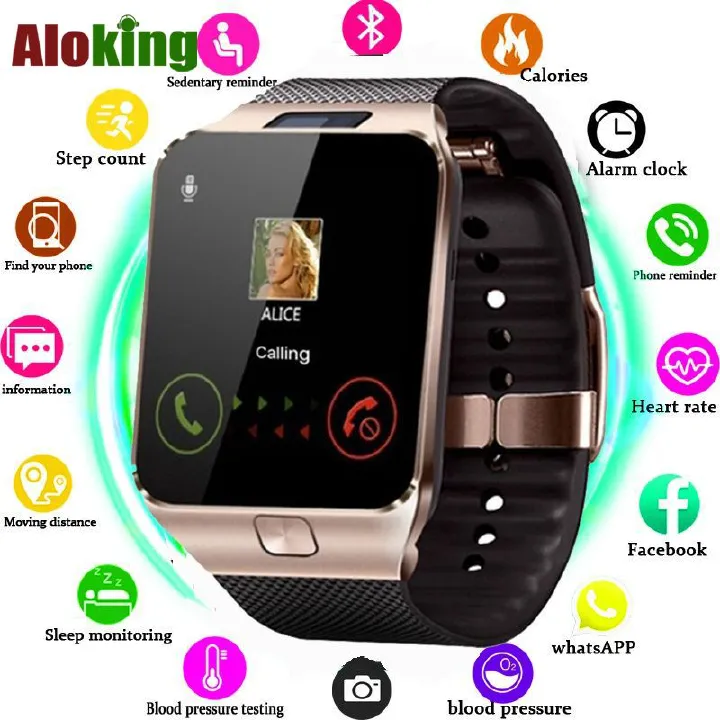 Smartwatch Smart watch with SIM Card slot DZ09 Smart Gear Chip 2G mobile phone touch mini Bluetooth headset Smart sports bracelet 1.44'' fitpro Bluetooth call heart rate monitoring smart watch for men