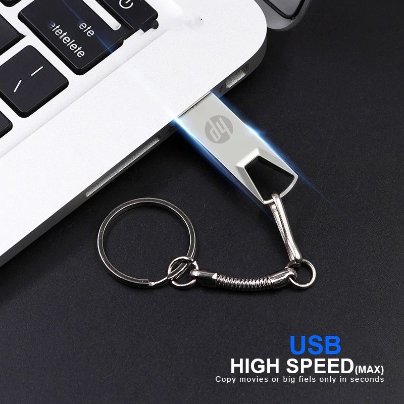HP 64GB 1TB 2TB High Speed USB Flash Drive with Key Ring High Speed 128 USB Flash Drive Metal USB Stick 16GB 32GB 8GB Metal Pendrive Waterproof Memory Stick U Disk 2.0 Storage Disk USB Drives