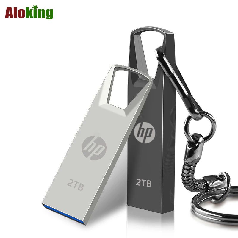 HP 64GB 1TB 2TB High Speed USB Flash Drive with Key Ring High Speed 128 USB Flash Drive Metal USB Stick 16GB 32GB 8GB Metal Pendrive Waterproof Memory Stick U Disk 2.0 Storage Disk USB Drives