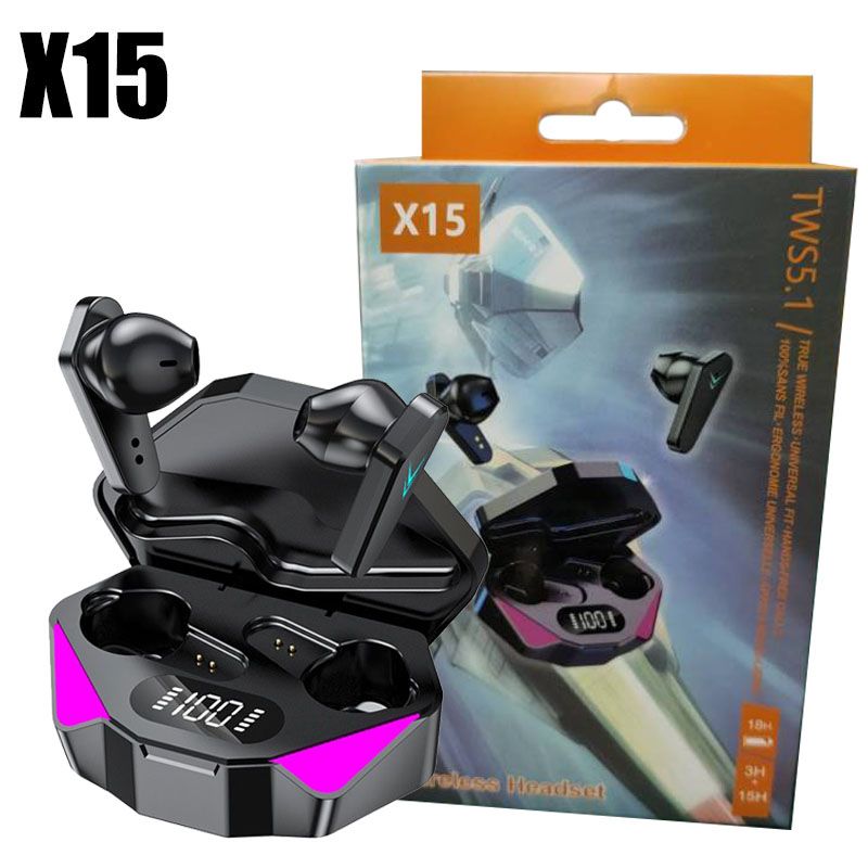 X15 Tws Bluetooth Headphones Waterproof Wireless Hifi Stereo Gaming Headphones With Mic earpods Wireless Earbuds Gaming Headset Noise Cancelling Wireless earphone with Mic In-ear Wireless Headset